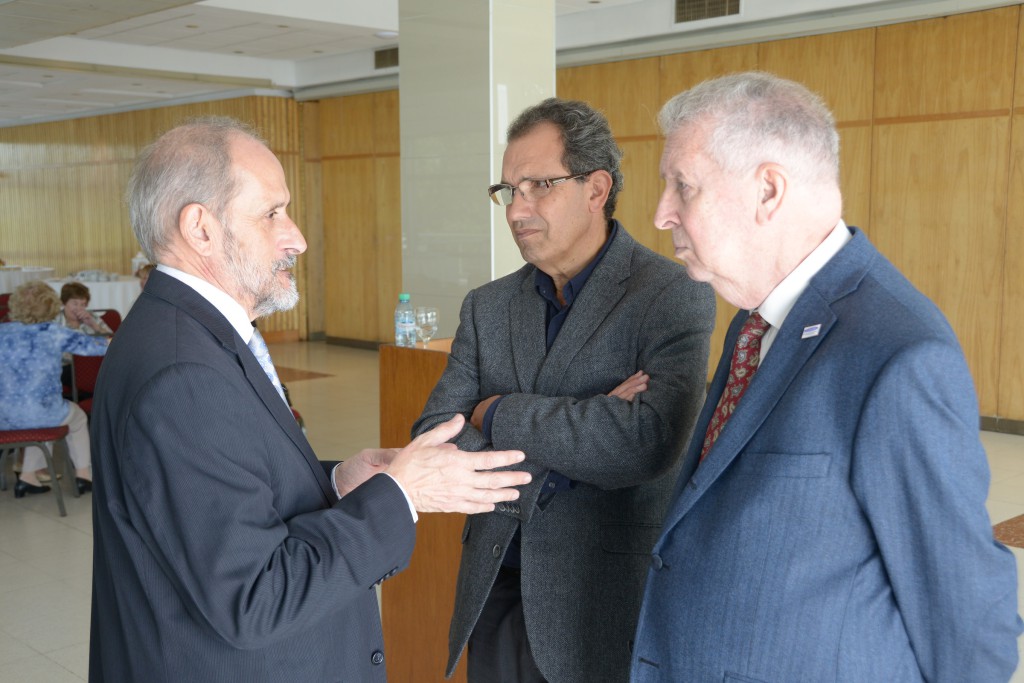 Prefecto Mayor (RE) Arrieta (Vicepresidente FE.M.FA.SE),  Dr. De Cicco (Asesor Jurídico FEDEMBA), Dr. Martínez Corti (Presidente FEDEMBA).
